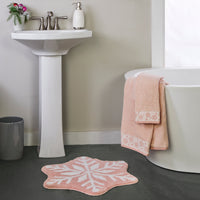 Winter Snowflake Tufted Rug, Blush