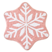 Winter Snowflake Tufted Rug, Blush