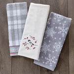 Winter Bird 2-Piece Hand Towel Set, Natural