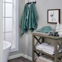 Wispy Trees Jacquard 4pc Bath & Hand Towel Set, Sage