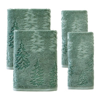 Wispy Trees Jacquard 4pc Bath & Hand Towel Set, Sage