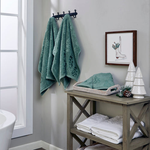 Wispy Trees Jacquard Bath Towel, Sage