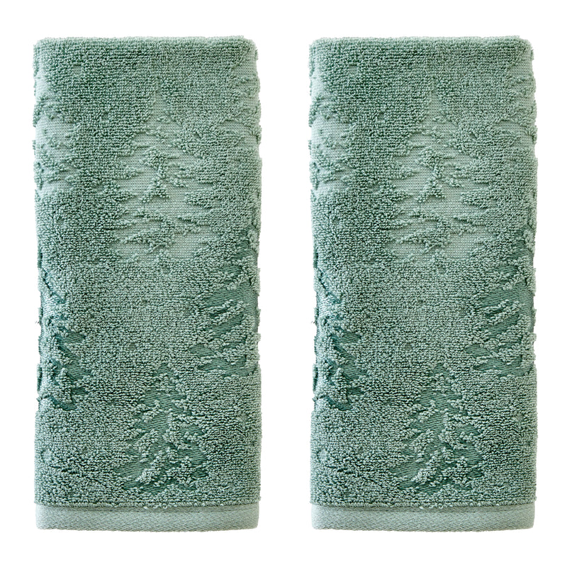 Wispy Trees 2-Piece Hand Towel Set, Sage