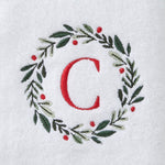 Wreath Monogram “C” 2-Piece Hand Towel Set, White