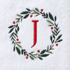 Wreath Monogram “J" 2-Piece Hand Towel Set, White