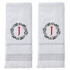 Wreath Monogram “J" 2-Piece Hand Towel Set, White