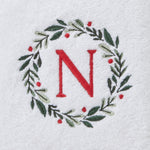 Wreath Monogram “N" 2-Piece Hand Towel Set, White