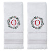 Wreath Monogram “O" 2-Piece Hand Towel Set, White