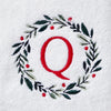 Wreath Monogram “Q" 2-Piece Hand Towel Set, White