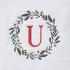 Wreath Monogram “U" 2-Piece Hand Towel Set, White