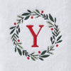 Wreath Monogram “Y" 2-Piece Hand Towel Set, White