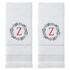 Wreath Monogram “Z" 2-Piece Hand Towel Set, White