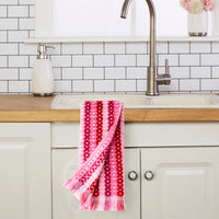 XOXO Jacquard 2-Piece Hand Towel Set, Pink