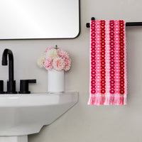 XOXO Jacquard 2-Piece Hand Towel Set, Pink