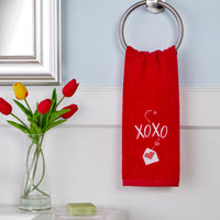 XOXO 2-Piece Hand Towel Set, Red