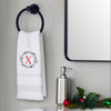 Wreath Monogram “X" 2-Piece Hand Towel Set, White