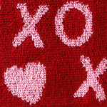 XOXO Jacquard 2-Piece Hand Towel Set, Red/Pink