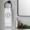 Wreath Monogram “Y" 2-Piece Hand Towel Set, White