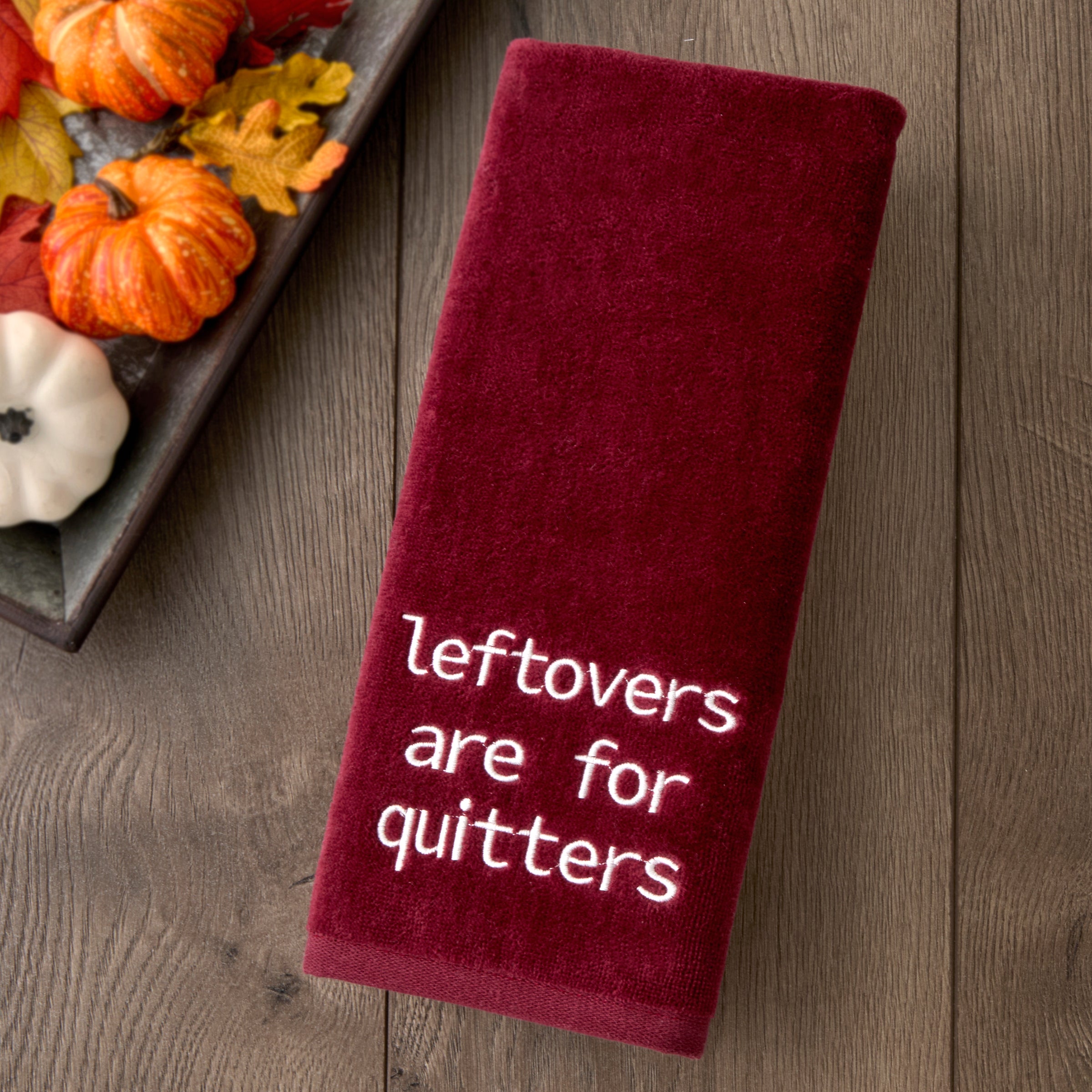 Leftovers Quitters 2-Piece Hand Towel Set, Wine