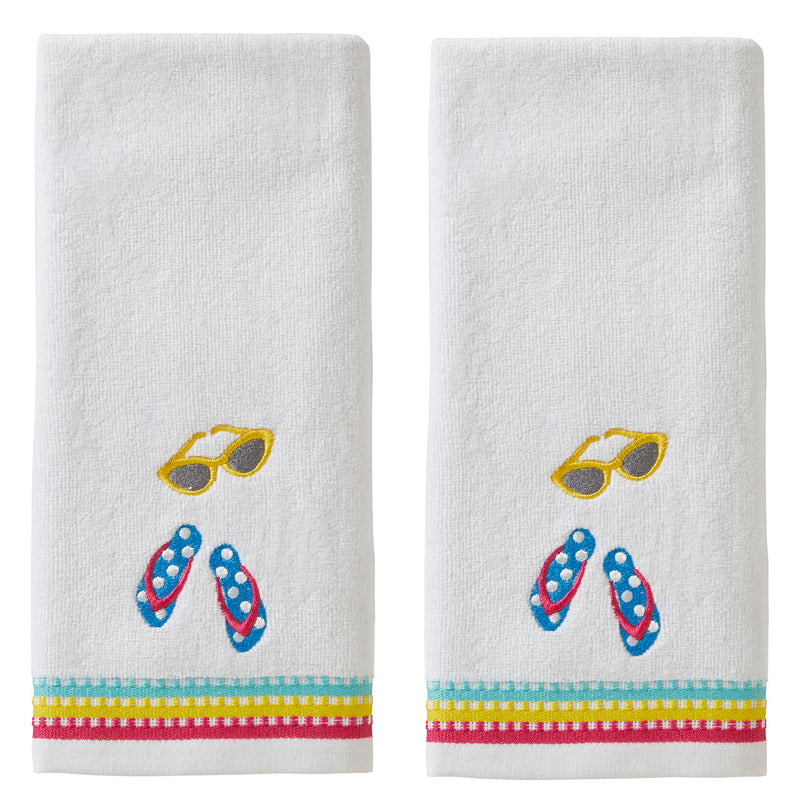 Beach Gear 2-piece Hand Towel Set, White