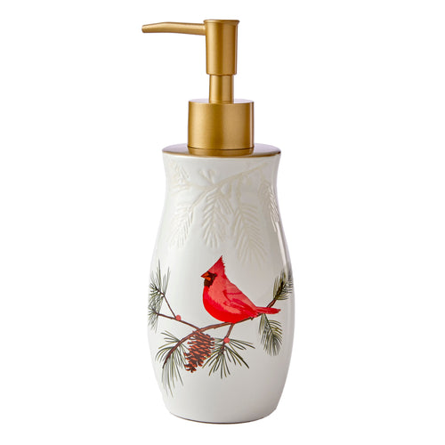 Berry Cardinal Lotion/Soap Dispenser, Off White