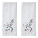 Bespeckled Bunny 2-Piece Hand Towel Set, White