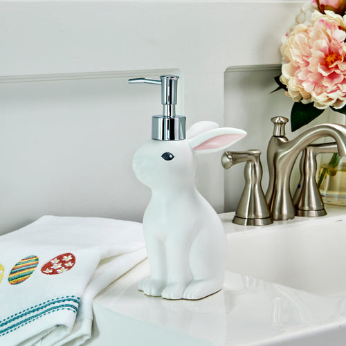 Easter Bunny Lotion/Soap Dispenser, White