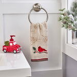 Cardinal & Branch Hand Towel, Wheat, Lifestyle, displayed on towel ring