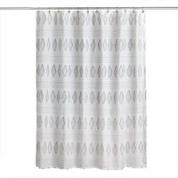 Clipped Geo Diamonds Fabric Shower Curtain, Dove Gray
