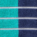 Colorblock Stripes 2-Piece Hand Towel Set, Teal/Blue