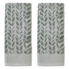 Distressed Leaves Hand Towel Set, Sage