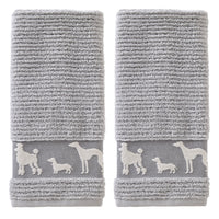 Vern Yip by SKL Home Dog Daze 2-Piece Hand Towel Set, Gray
