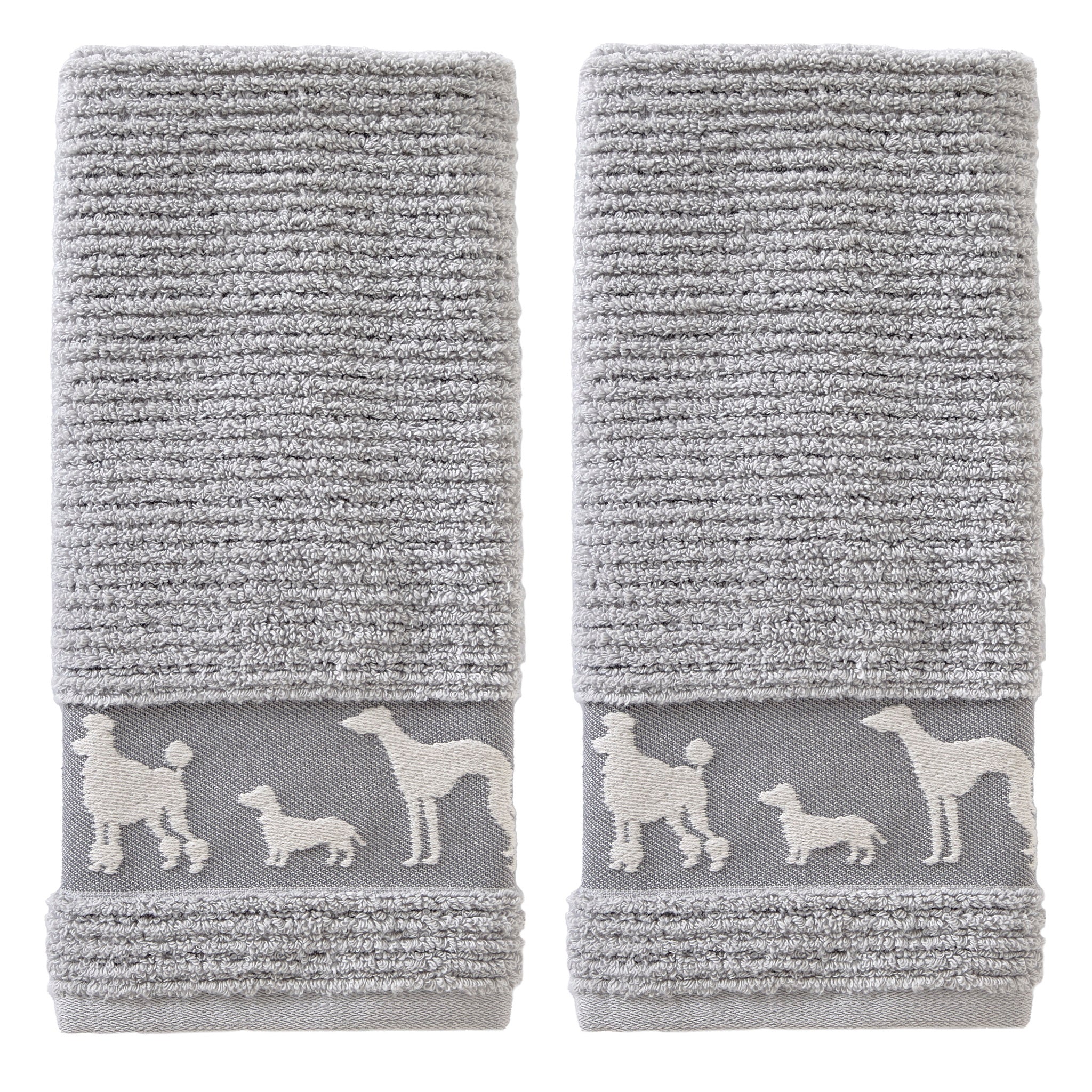 Vern Yip by SKL Home Dog Daze 2-Piece Hand Towel Set, Gray