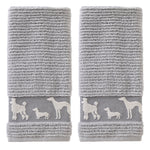 Vern Yip by SKL Home Dog Daze 2-Piece Hand Towel Set, Gray