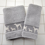 Vern Yip by SKL Home Dog Daze 2-Piece Hand Towel Set, Gray