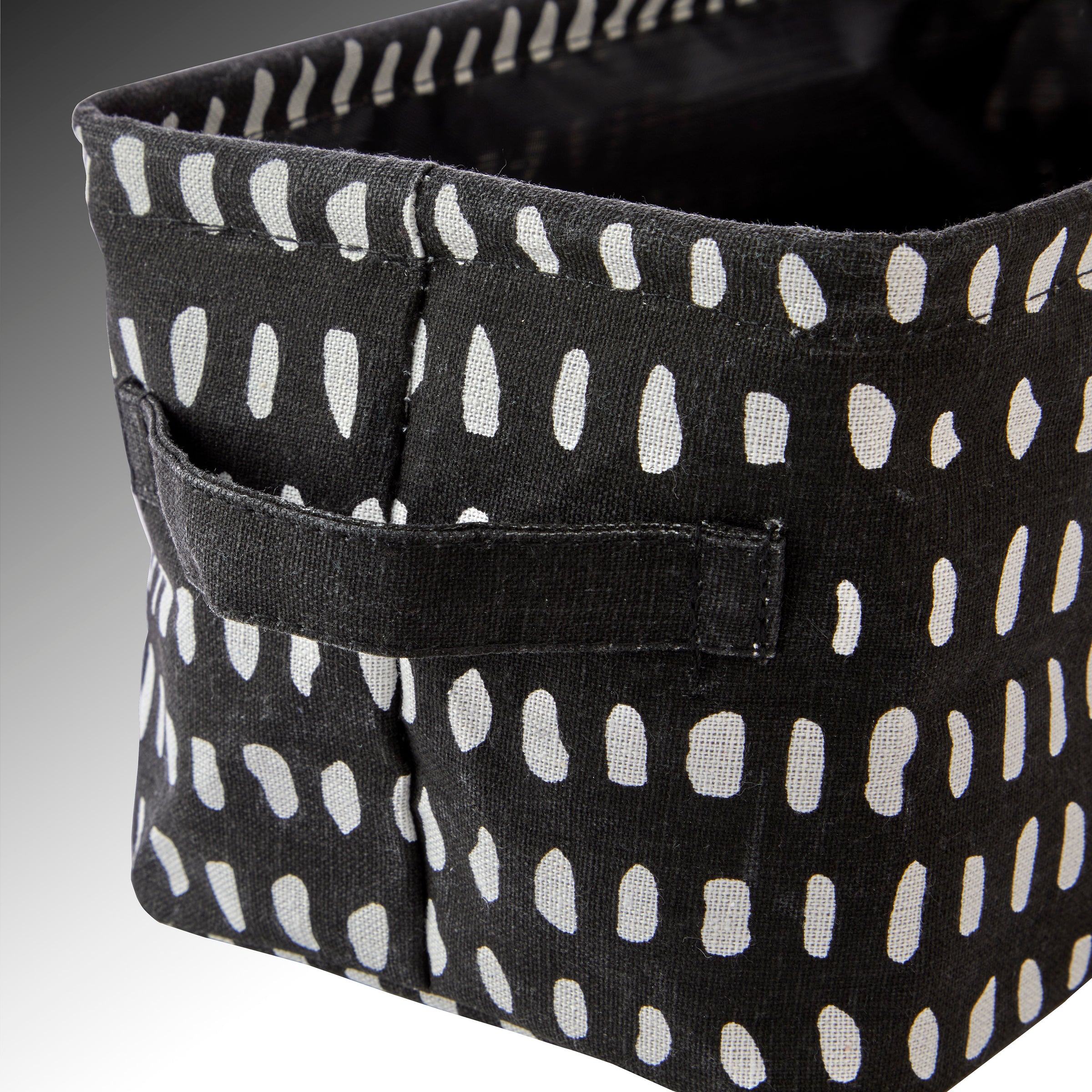 Dotty Waves Collapsible Storage Bin, Black