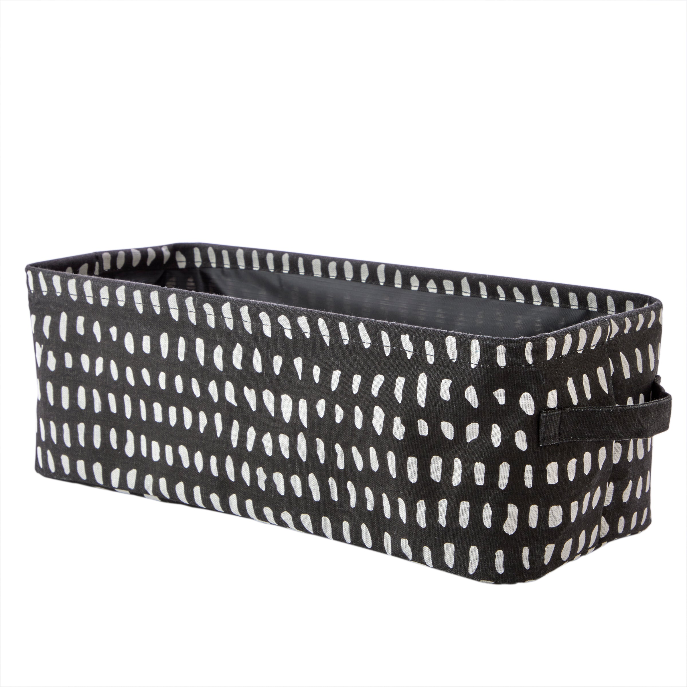 Dotty Waves Collapsible Storage Bin, Black