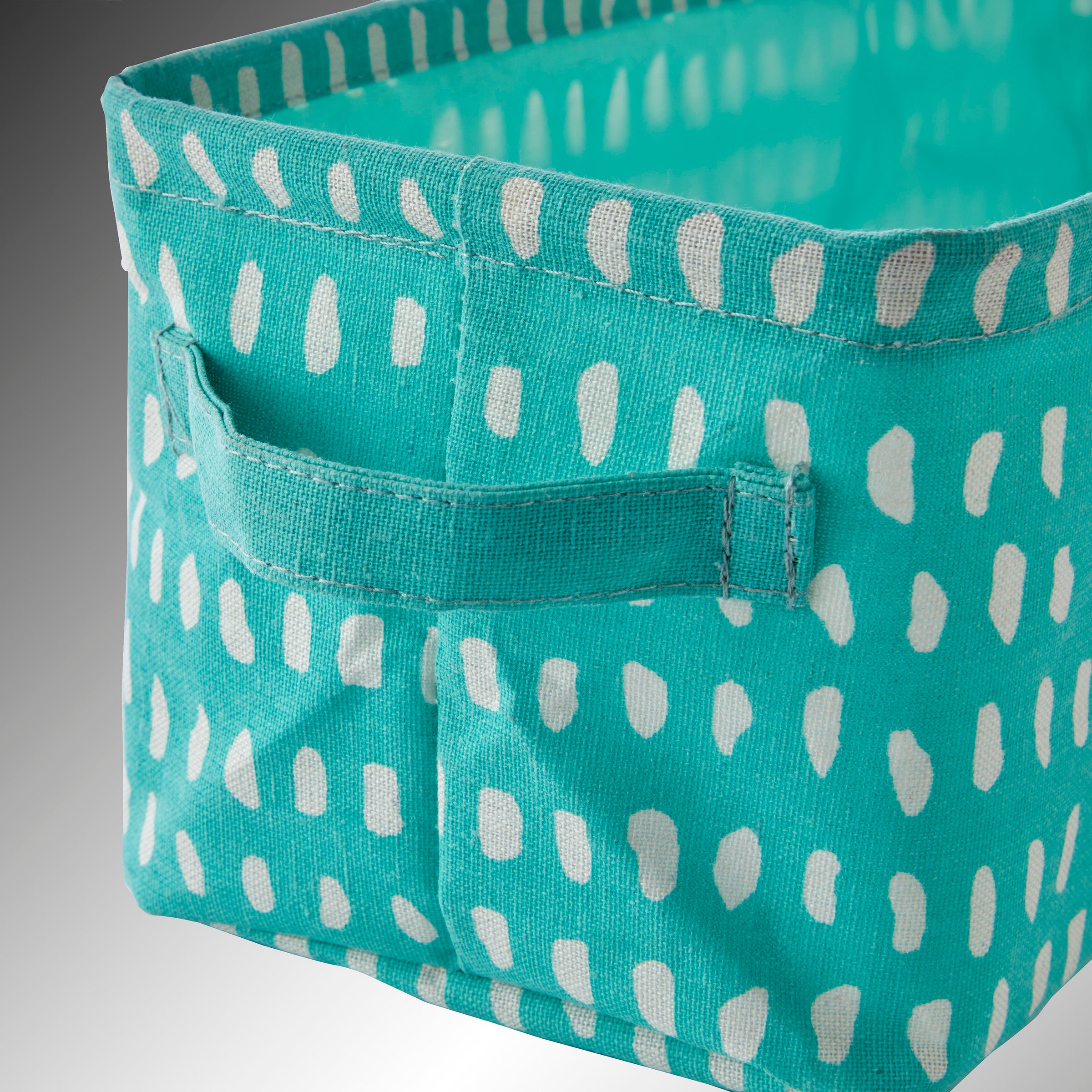 Dotty Waves Collapsible Storage Bin, Aqua