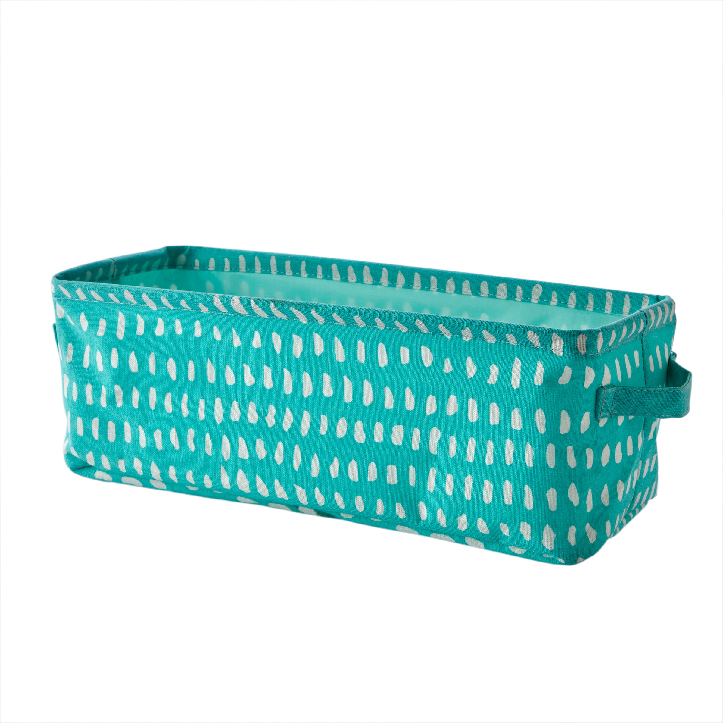 Dotty Waves Collapsible Storage Bin, Aqua