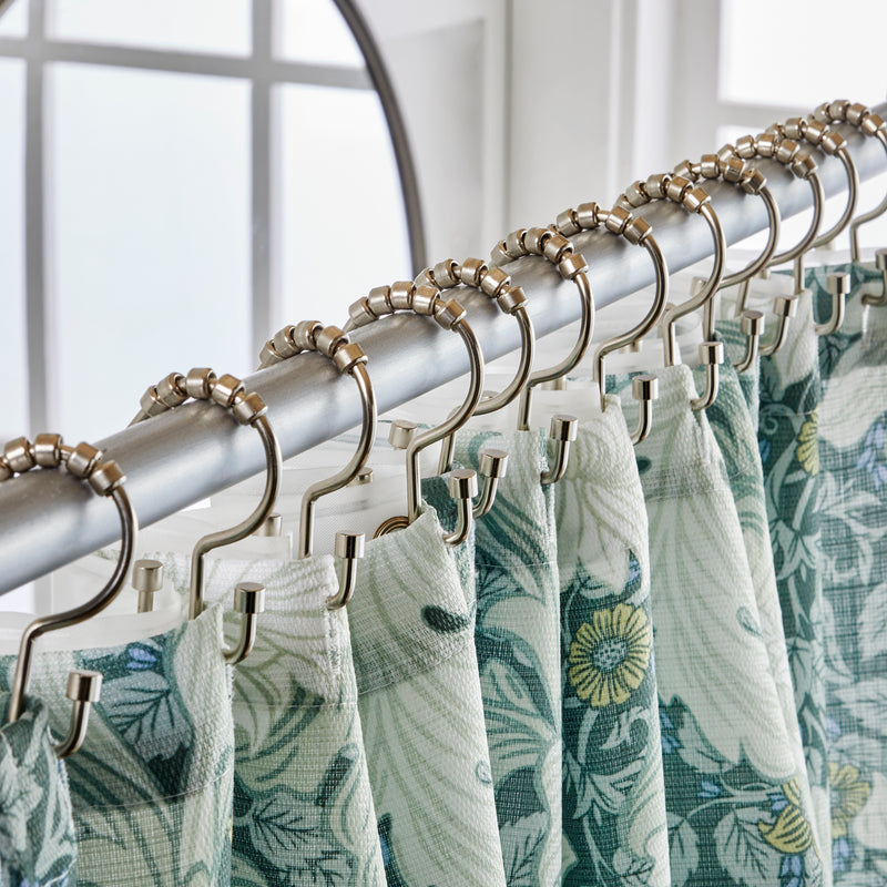 Double Hang Shower Curtain Hooks, Chrome