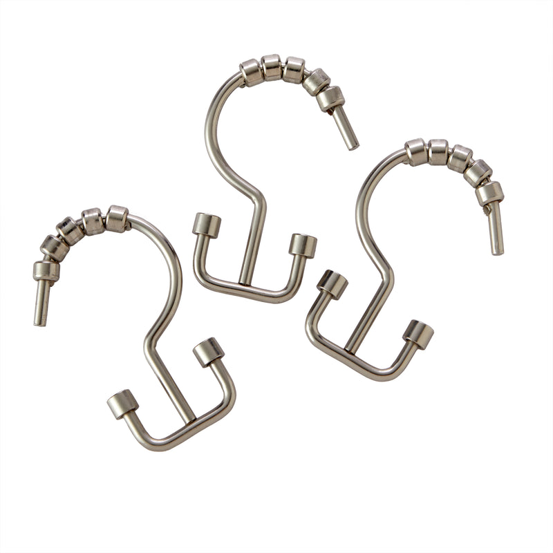 Double Hang Shower Curtain Hooks, Chrome