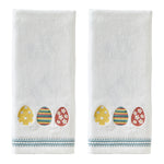 Easter Egg Line 2-Piece Hand Towel Set, White