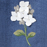 Farm Hydrangea Hand Towel, Blue, detail