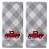 Farm Truck 2-Piece Hand Towel Set, Gray
