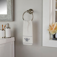 Farmhouse Bee Hand Towel, White, Lifestyle