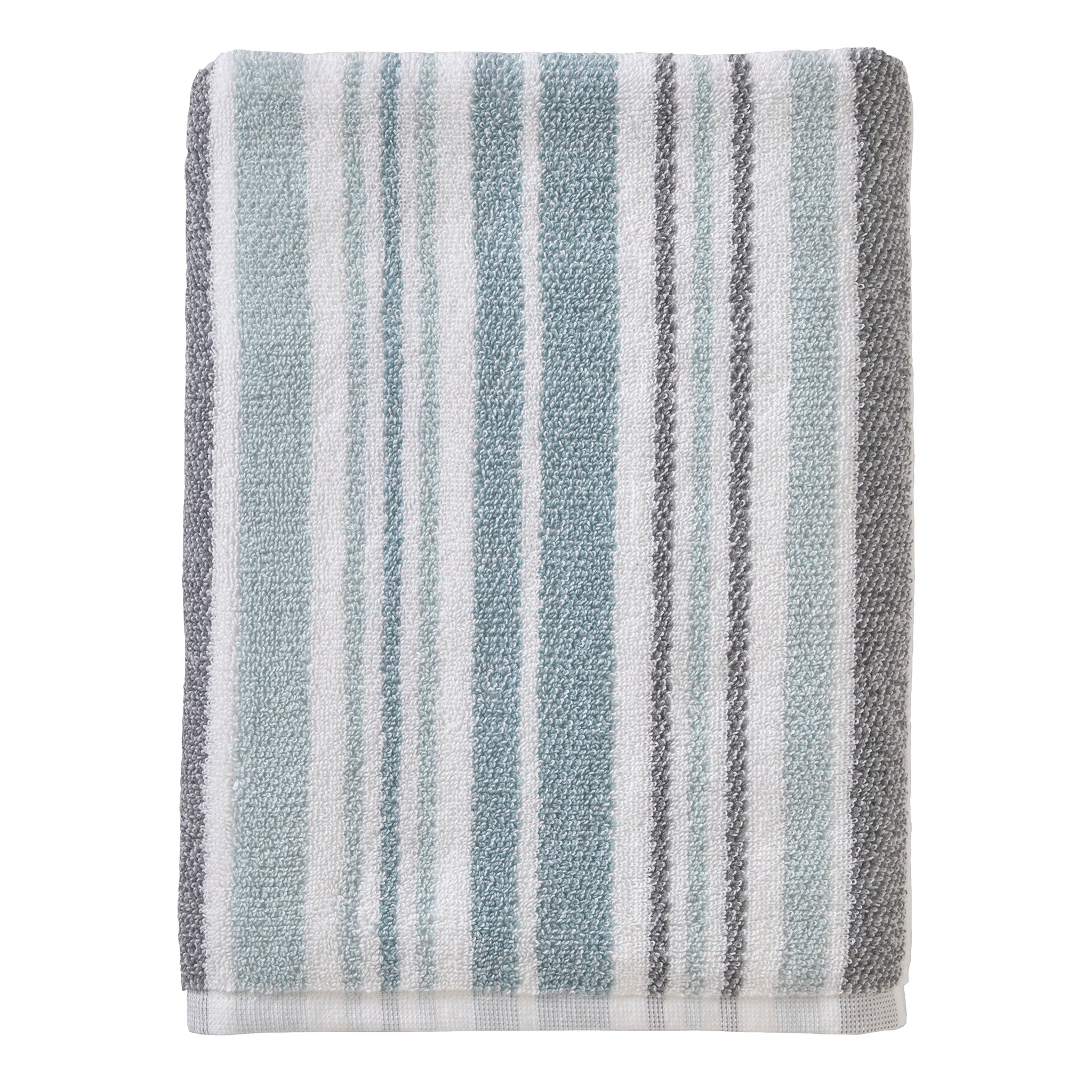 Farmhouse Stripe Bath Towel, Aqua Multi