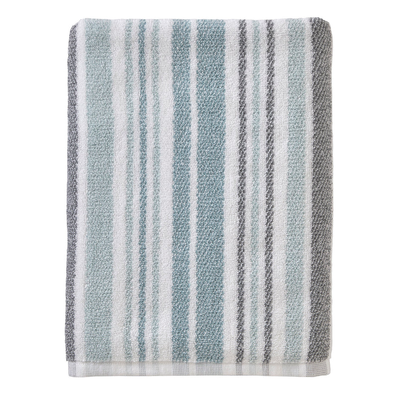 Farmhouse Stripe Bath Towel, Aqua Multi