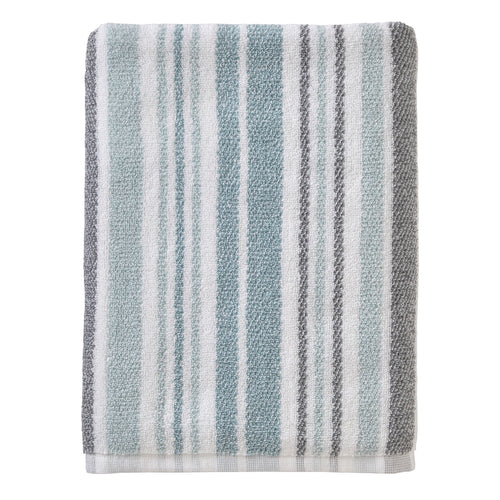 Farmhouse Stripe Bath Towel, Aqua Multi