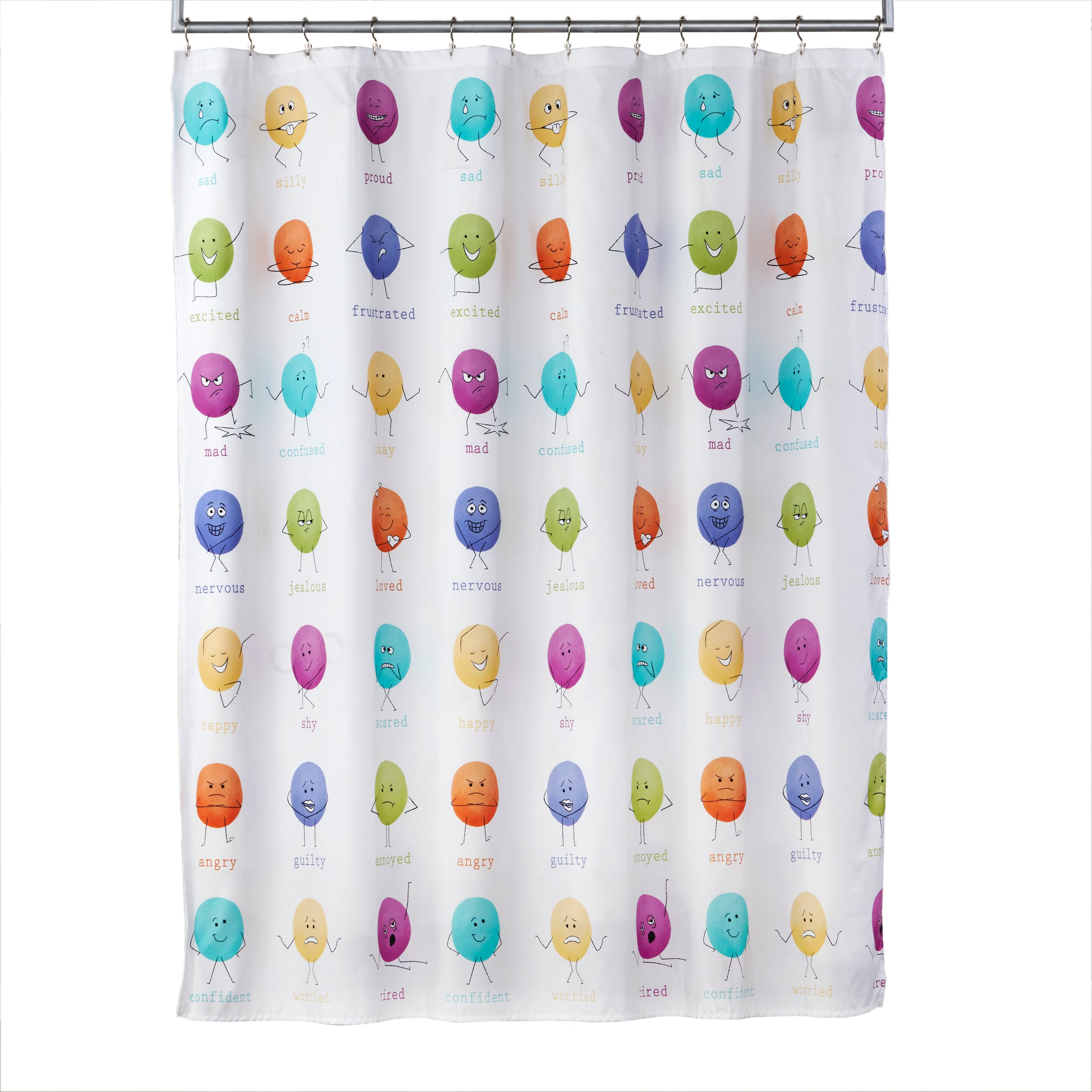 Feelings Fabric Shower Curtain, Multi