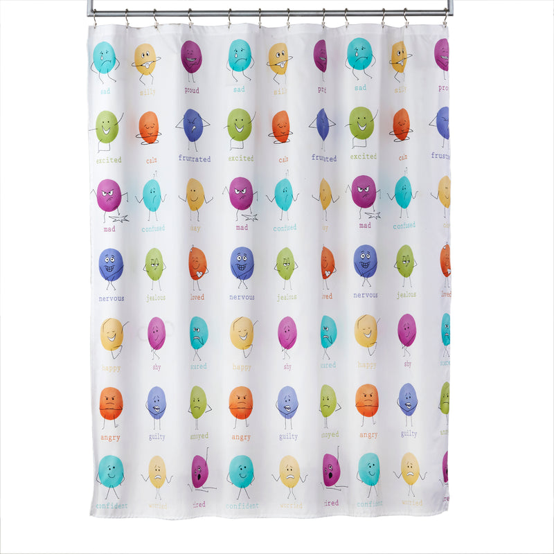 Feelings Fabric Shower Curtain, Multi